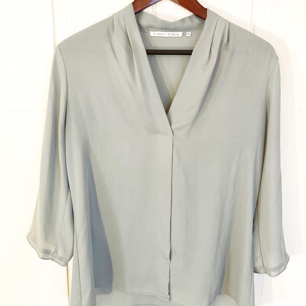 Violet and Clare dress top in sage green